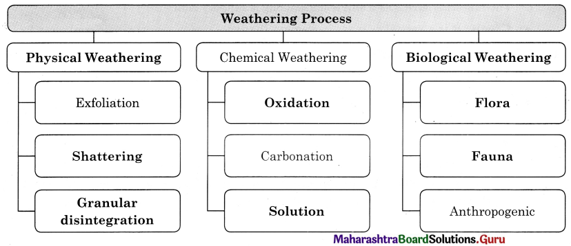 Maharashtra Board Class 11 Geography Important Questions Chapter 2 Weathering and Mass Wasting 5