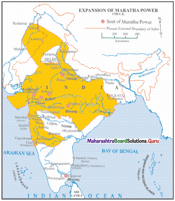 Maharashtra Board Class 11 History Important Questions Chapter 16 Swarajya to Empire (Maratha Period) 3