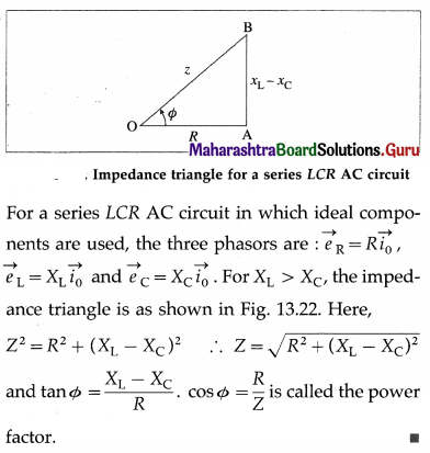 Maharashtra Board Class 12 Physics Important Questions Chapter 13 AC Circuits 18