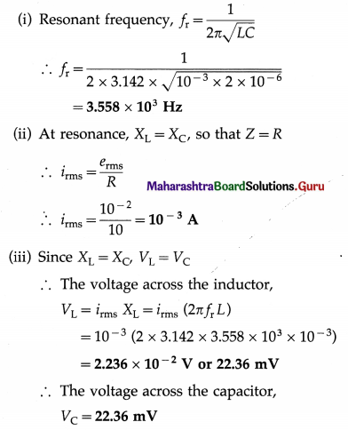 Maharashtra Board Class 12 Physics Important Questions Chapter 13 AC Circuits 43