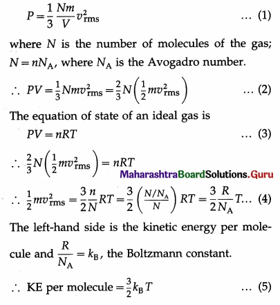 Maharashtra Board Class 12 Physics Important Questions Chapter 3 Kinetic Theory of Gases and Radiation 24