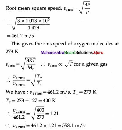 Maharashtra Board Class 12 Physics Important Questions Chapter 3 Kinetic Theory of Gases and Radiation 32