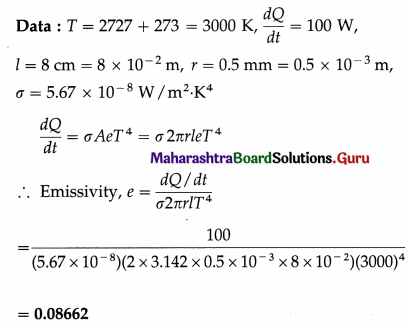 Maharashtra Board Class 12 Physics Important Questions Chapter 3 Kinetic Theory of Gases and Radiation 74