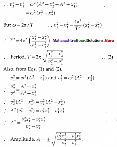 Maharashtra Board Class 12 Physics Important Questions Chapter 5 Oscillations Important Questions 111