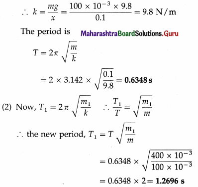 Maharashtra Board Class 12 Physics Important Questions Chapter 5 Oscillations Important Questions 20
