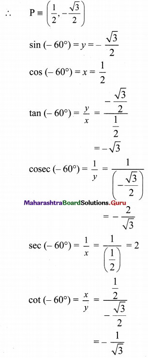 Maharashtra Board 11th Maths Solutions Chapter 2 Trigonometry - I Ex 2.1 1-3