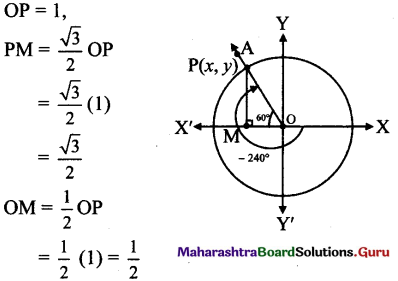 Maharashtra Board 11th Maths Solutions Chapter 2 Trigonometry - I Ex 2.1 27