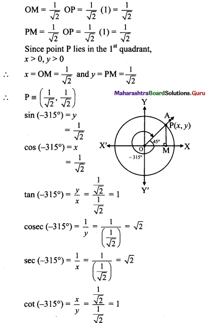 Maharashtra Board 11th Maths Solutions Chapter 2 Trigonometry - I Ex 2.1 31