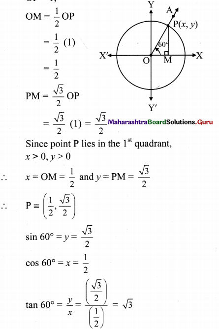 Maharashtra Board 11th Maths Solutions Chapter 2 Trigonometry - I Ex 2.1 5