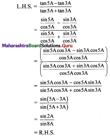 Maharashtra Board 11th Maths Solutions Chapter 3 Trigonometry - II Ex 3.1 9