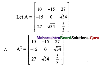 Maharashtra Board 11th Maths Solutions Chapter 4 Determinants and Matrices Ex 4.4 3