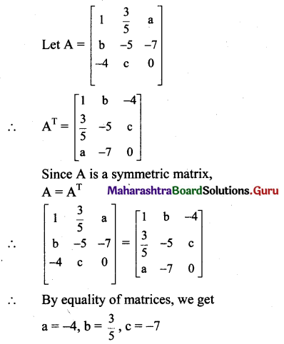 Maharashtra Board 11th Maths Solutions Chapter 4 Determinants and Matrices Ex 4.4 7