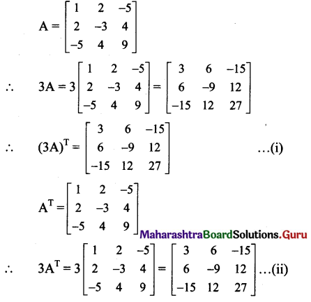 Maharashtra Board 11th Maths Solutions Chapter 4 Determinants and Matrices Ex 4.7 3