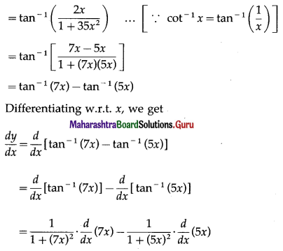 Maharashtra Board 12th Maths Solutions Chapter 1 Differentiation Ex 1.2 92