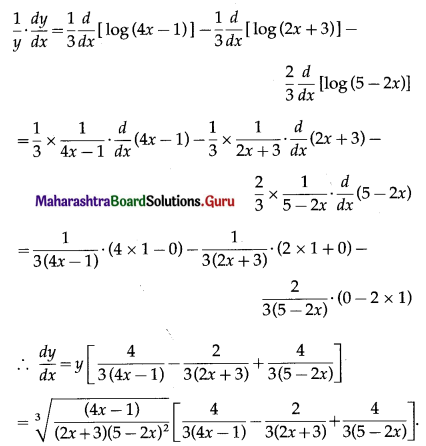 Maharashtra Board 12th Maths Solutions Chapter 1 Differentiation Ex 1.3 Q1 (ii).1