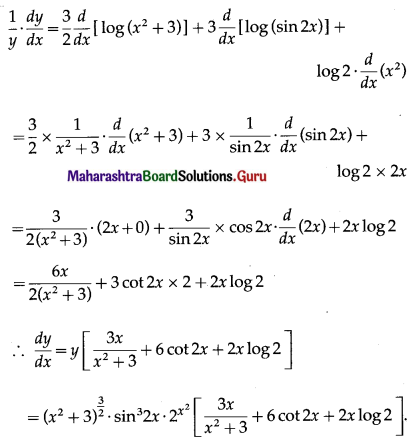 Maharashtra Board 12th Maths Solutions Chapter 1 Differentiation Ex 1.3 Q1 (iii).1