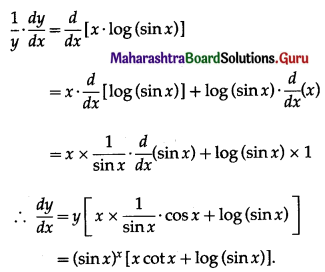 Maharashtra Board 12th Maths Solutions Chapter 1 Differentiation Ex 1.3 Q1 (vii)