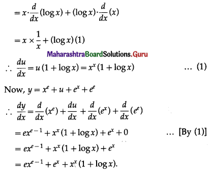 Maharashtra Board 12th Maths Solutions Chapter 1 Differentiation Ex 1.3 Q2 (i)