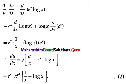 Maharashtra Board 12th Maths Solutions Chapter 1 Differentiation Ex 1.3 Q2 (iv)