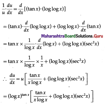 Maharashtra Board 12th Maths Solutions Chapter 1 Differentiation Ex 1.3 Q2 (v)