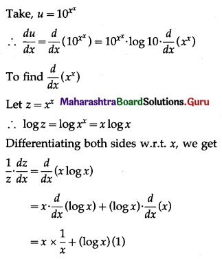 Maharashtra Board 12th Maths Solutions Chapter 1 Differentiation Ex 1.3 Q2 (vii)