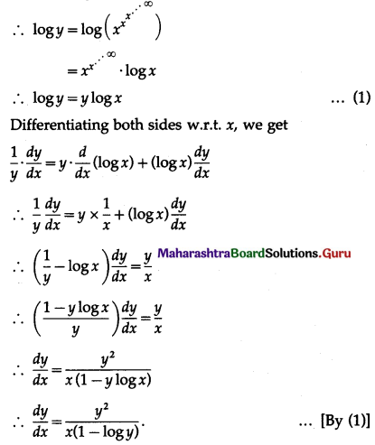 Maharashtra Board 12th Maths Solutions Chapter 1 Differentiation Ex 1.3 Q5 (ix)