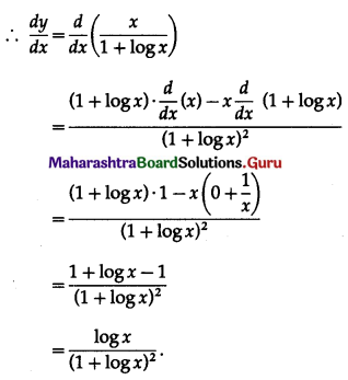 Maharashtra Board 12th Maths Solutions Chapter 1 Differentiation Ex 1.3 Q5 (vi)