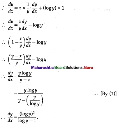 Maharashtra Board 12th Maths Solutions Chapter 1 Differentiation Ex 1.3 Q5 (x)