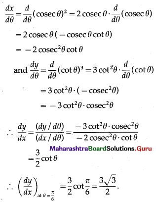 Maharashtra Board 12th Maths Solutions Chapter 1 Differentiation Ex 1.4 Q2 (i)