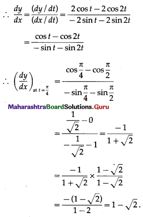 Maharashtra Board 12th Maths Solutions Chapter 1 Differentiation Ex 1.4 Q2 (iv).1
