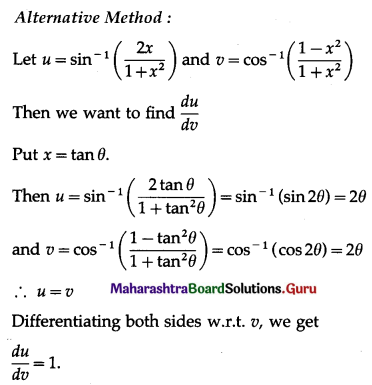 Maharashtra Board 12th Maths Solutions Chapter 1 Differentiation Ex 1.4 Q4 (ii).1