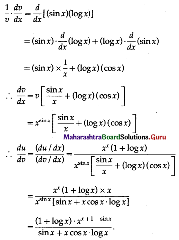 Maharashtra Board 12th Maths Solutions Chapter 1 Differentiation Ex 1.4 Q4 (vii).1