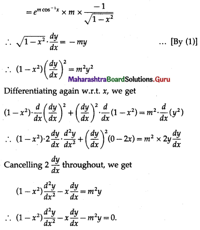 Maharashtra Board 12th Maths Solutions Chapter 1 Differentiation Ex 1.5 Q3 (iii).1