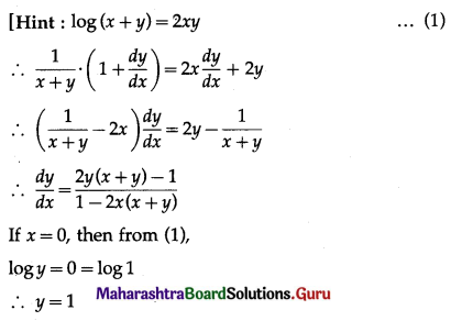 Maharashtra Board 12th Maths Solutions Chapter 1 Differentiation Miscellaneous Exercise 1 I Q7