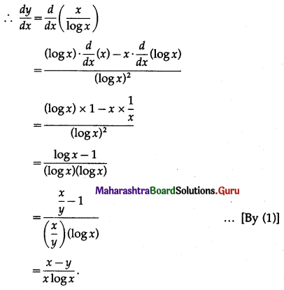 Maharashtra Board 12th Maths Solutions Chapter 1 Differentiation Miscellaneous Exercise 1 II Q5 (v)