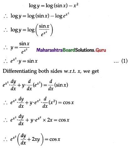 Maharashtra Board 12th Maths Solutions Chapter 1 Differentiation Miscellaneous Exercise 1 II Q7 (ii)