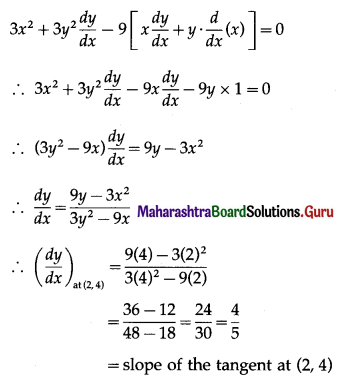 Maharashtra Board 12th Maths Solutions Chapter 2 Applications of Derivatives Ex 2.1 Q1 (ii)