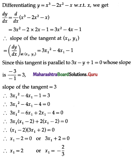 Maharashtra Board 12th Maths Solutions Chapter 2 Applications of Derivatives Ex 2.1 Q3