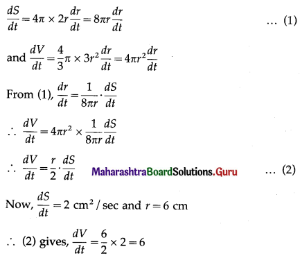 Maharashtra Board 12th Maths Solutions Chapter 2 Applications of Derivatives Ex 2.1 Q9