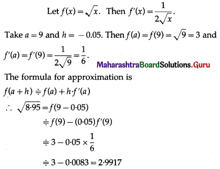 Maharashtra Board 12th Maths Solutions Chapter 2 Applications of Derivatives Ex 2.2 Q1 (i)