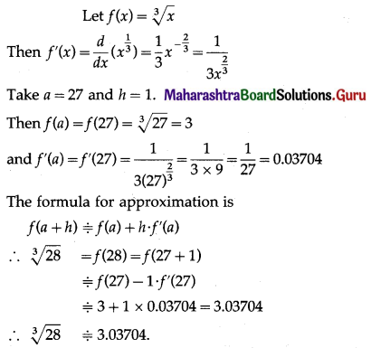 Maharashtra Board 12th Maths Solutions Chapter 2 Applications of Derivatives Ex 2.2 Q1 (ii)