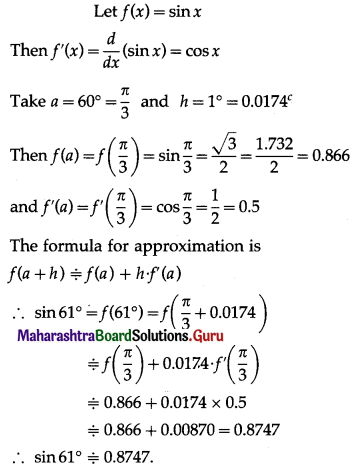Maharashtra Board 12th Maths Solutions Chapter 2 Applications of Derivatives Ex 2.2 Q2 (i)