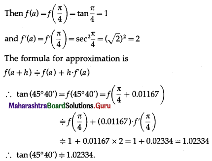 Maharashtra Board 12th Maths Solutions Chapter 2 Applications of Derivatives Ex 2.2 Q2 (iv).1