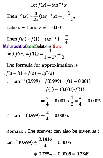 Maharashtra Board 12th Maths Solutions Chapter 2 Applications of Derivatives Ex 2.2 Q3 (i)