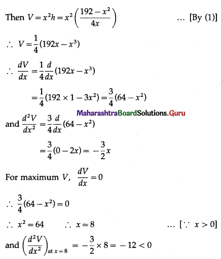 Maharashtra Board 12th Maths Solutions Chapter 2 Applications of Derivatives Ex 2.4 Q17
