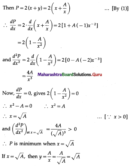 Maharashtra Board 12th Maths Solutions Chapter 2 Applications of Derivatives Ex 2.4 Q20