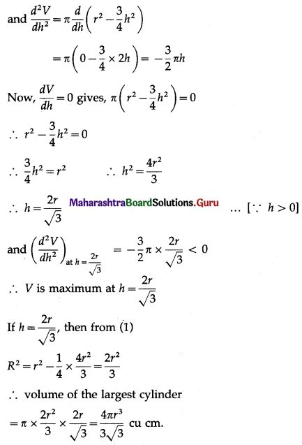 Maharashtra Board 12th Maths Solutions Chapter 2 Applications of Derivatives Ex 2.4 Q22.1