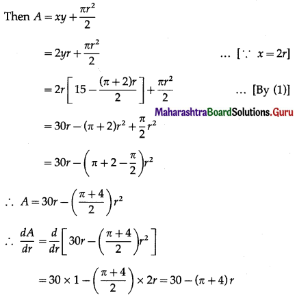 Maharashtra Board 12th Maths Solutions Chapter 2 Applications of Derivatives Miscellaneous Exercise 2 II Q15.1