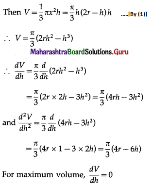 Maharashtra Board 12th Maths Solutions Chapter 2 Applications of Derivatives Miscellaneous Exercise 2 II Q19.1
