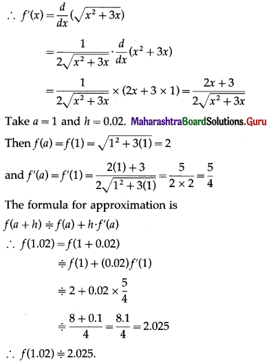Maharashtra Board 12th Maths Solutions Chapter 2 Applications of Derivatives Miscellaneous Exercise 2 II Q8